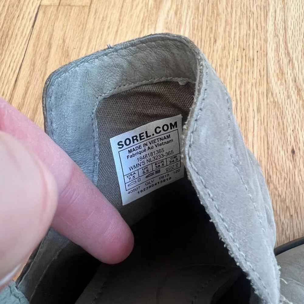 Sorel Lolla Cut-Out Waterproof Leather Ankle Boots Gray Women's US Size 7.5 - Picture 8 of 9